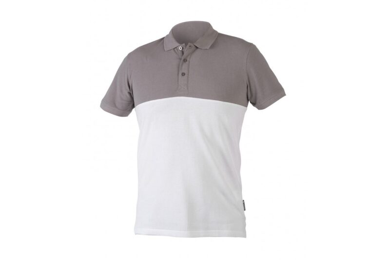 Bluza Polo Bawełna Biało-Szara S Hogert
