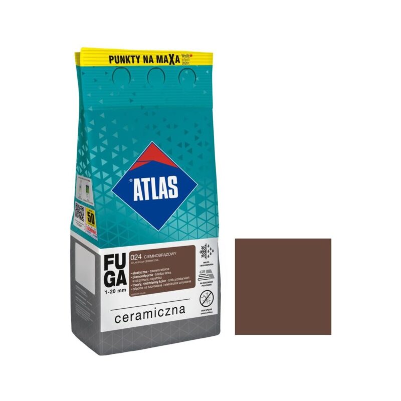 Fuga Ceramiczna 024 Brąz Ciemny 5kg - ATLAS