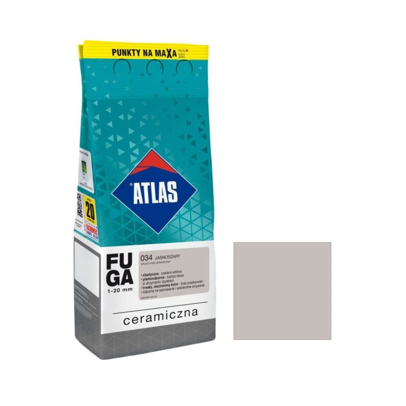 Fuga Ceramiczna 034 Jasnoszary 5kg - ATLAS