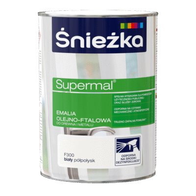 Śnieżka Emalia Ftalowa Supermal 0,8 L Półpołysk Biały