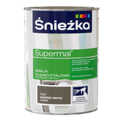 Śnieżka Emalia Ftalowa Supermal 0,8 L Popielaty Ciemny