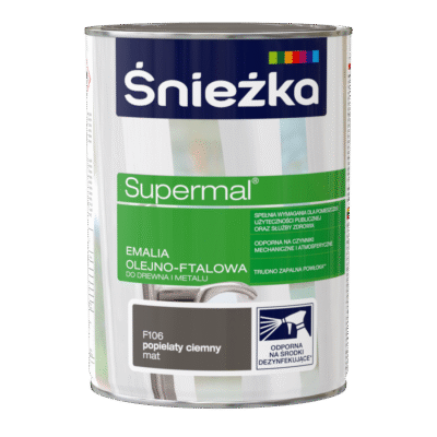 Śnieżka Emalia Ftalowa Supermal 0,8 L Popielaty Ciemny Mat