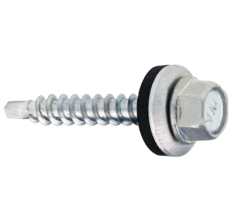 Wkręty Farmerskie Samowiercące z Podkładką EPDM do Blachy do Drewna Ocynkowane 4,8 x 25 mm